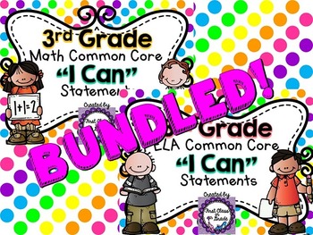 Preview of 3rd Grade Common Core ELA & Math "I Can" Statements (Polka)