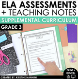 3rd Grade ELA Assessments Reading Comprehension Passages Writing Back to School