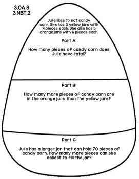 Preview of 3rd Grade Common Core Halloween Math Assessment Task