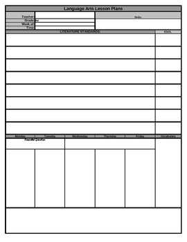 Preview of 3rd Grade Common Core Lesson Plan Template