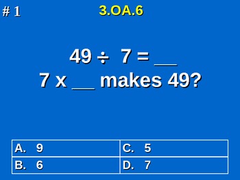 Preview of 3rd Grade Common Core Math 3 OA.6 Division As An Unknown-Factor Problem 3.OA.6