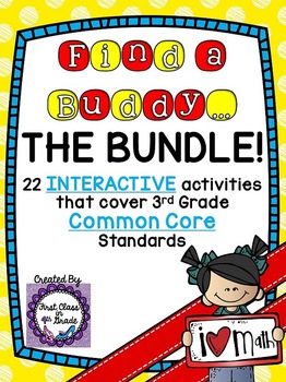 Preview of 3rd Grade Common Core Math ALL Standards (Find a Buddy Bundle)