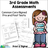3rd Grade Math Assessments CC {Pre and Post Tests} Distanc