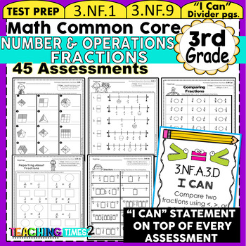 Preview of 3rd Grade Common Core Math Assessments- Fractions