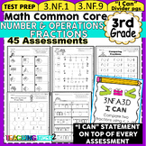 3rd Grade Common Core Math Assessments- Fractions