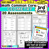 3rd Grade Common Core Math Assessments- Geometry