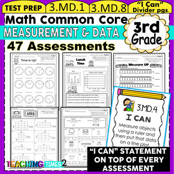 Preview of 3rd Grade Common Core Math Assessments - Measurement and Data