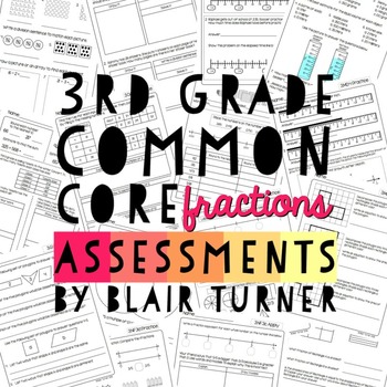 Preview of 3rd Grade Common Core Math Assessments - Numbers and Operations FRACTIONS