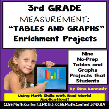 Preview of 3rd Grade Data, Tables and Graphs Enrichment Projects