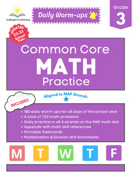 Preview of 3rd Grade Common Core Math Practice- Warm-ups, Bell Ringers, MAP practice