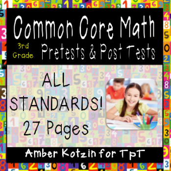 Preview of 3rd Grade Common Core Math Pretests and Post Tests BUNDLE (ALL STANDARDS)