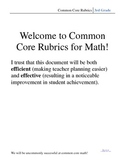 3rd Grade Common Core Math Rubric