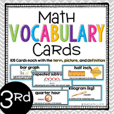 3rd Grade Common Core Math Vocabulary Cards with Definitio