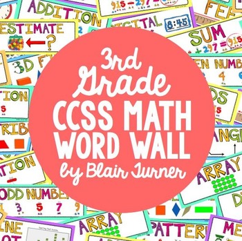 Preview of 3rd Grade Common Core Math Vocabulary - WORD WALL