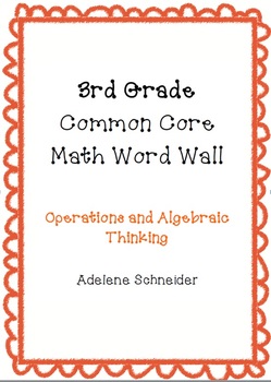 Preview of 3rd Grade Common Core Math Word Wall Operations & Algebraic Thinking