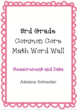 Preview of 3rd Grade Common Core Math Word Wall Measurement & Data
