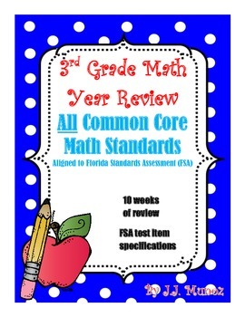 Preview of 3rd Grade Test Prep Common Core Math Year Review!