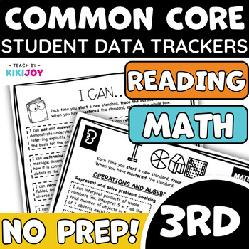 Preview of 3rd Grade Common Core Math and Reading Student Data Tracking Sheets