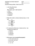 3rd Grade Common Core Multiplication and Division Assessment