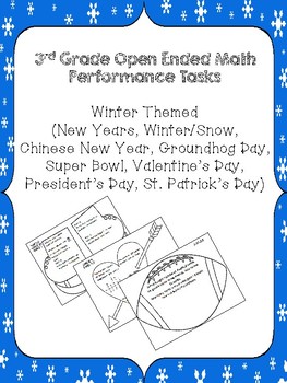 Preview of 3rd Grade Common Core Open Ended Assessment Tasks Winter Bundle!