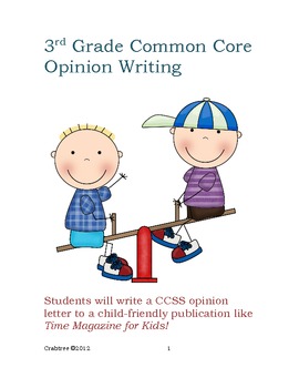 Preview of 3rd Grade Common Core Opinion Writing (*NO PREP)