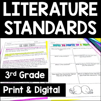 Preview of 3rd Grade Common Core Reading Passages and Graphic Organizers | Lit Standards