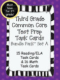 3rd Grade CCS Reading/ELA & Math Test Prep Task Cards- Set