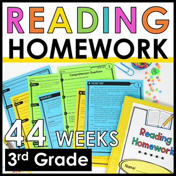 Preview of 3rd Grade Reading Homework BUNDLE | Reading Comprehension Review