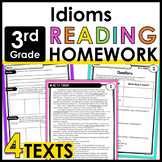 3rd Grade Reading Homework Review - Nonliteral Language - Idioms