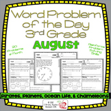 Word Problems 3rd Grade, August, Spiral Review, Distance Learning