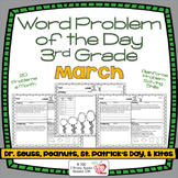 Word Problems 3rd Grade, March, Spiral Review, Distance Learning