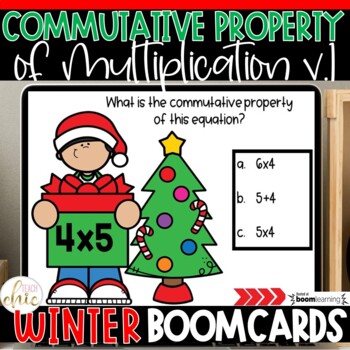 Preview of 3rd Grade Math Commutative Property of Multiplication Christmas/Winter v.1