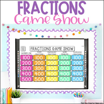 Preview of 3rd Grade Comparing Fractions & Equivalent Fractions Fun Math Review Game Show