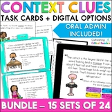 3rd Grade Context Clues Task Cards Print & Digital with Au