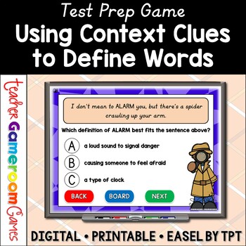 Preview of 3rd Grade Context Clues Test Prep Game