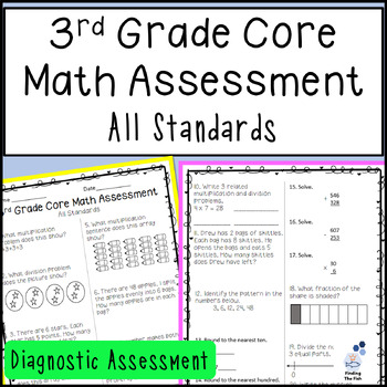 Preview of 3rd Grade Core Math Assessment: All Standards: Diagnostic Assessment
