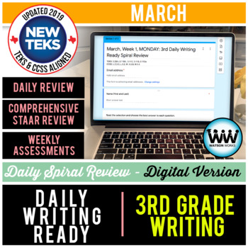 Preview of 3rd Grade DIGITAL Daily Language Spiral Review for March – Distance Learning