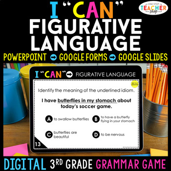 Preview of 3rd Grade DIGITAL Grammar Game | Figurative Language & Shades of Meaning