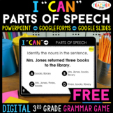 3rd Grade DIGITAL I CAN Grammar Game | Parts of Speech | Free
