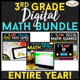 3rd Grade DIGITAL Math BUNDLE | Math Spiral Review, Games 