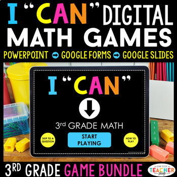 Preview of 3rd Grade DIGITAL Math Games BUNDLE - Math Centers & Test Prep Review