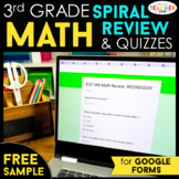 3rd Grade DIGITAL Math Spiral Review | Google Forms | FREE