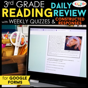 Preview of 3rd Grade DIGITAL Reading Review | Daily Reading Comprehension Practice