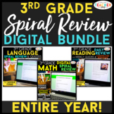 3rd Grade DIGITAL Spiral Review & Quiz BUNDLE | Google Classroom