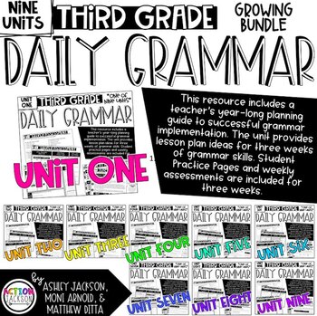 Preview of 3rd Grade Daily Grammar Growing Bundle