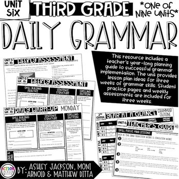 Preview of 3rd Grade Daily Grammar Unit 6