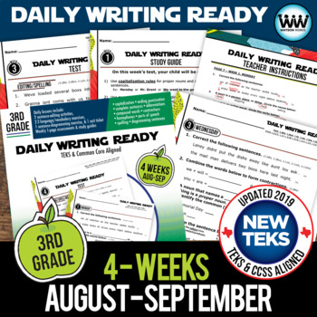 Preview of 3rd Grade Daily Language Review for August/September New ELA TEKS