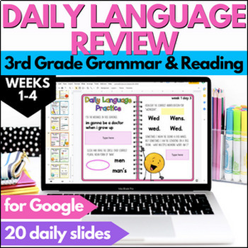Preview of 3rd Grade Daily Language Reviews - Digital Morning Work - ELA Bell Ringers 1-4
