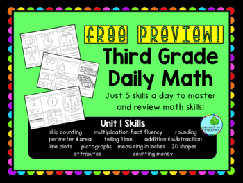 Preview of Third Grade Daily Math: PREVIEW