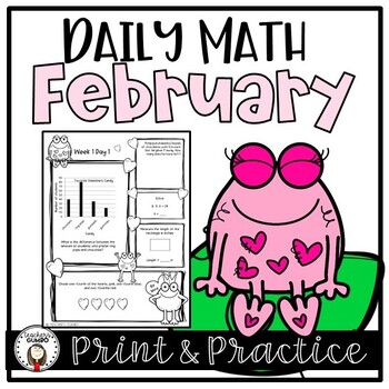 Preview of 3rd Grade Daily Math Worksheets | Assessments | Valentine's Day